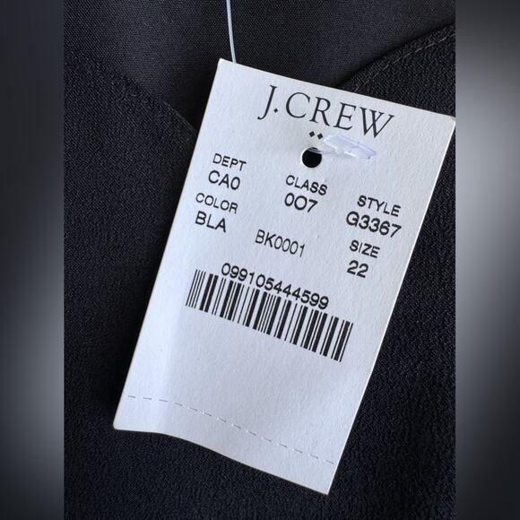 J. Crew Scalloped cami top Black Size 22 plus women’s tank relaxed Flowy NEW - Picture 3 of 9